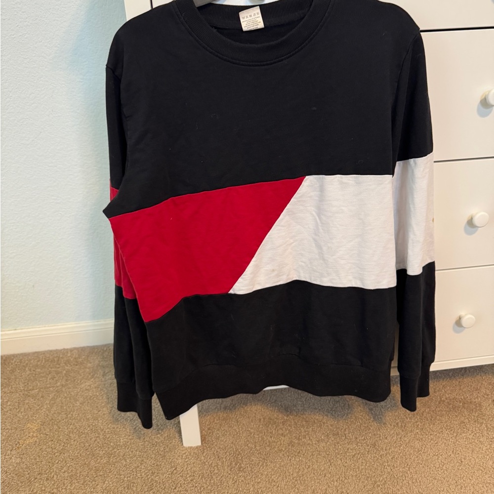 Zyia Colorblock Black, Red, and White Women's Sweater